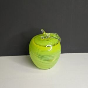 Green Glass Apple Sculpture
